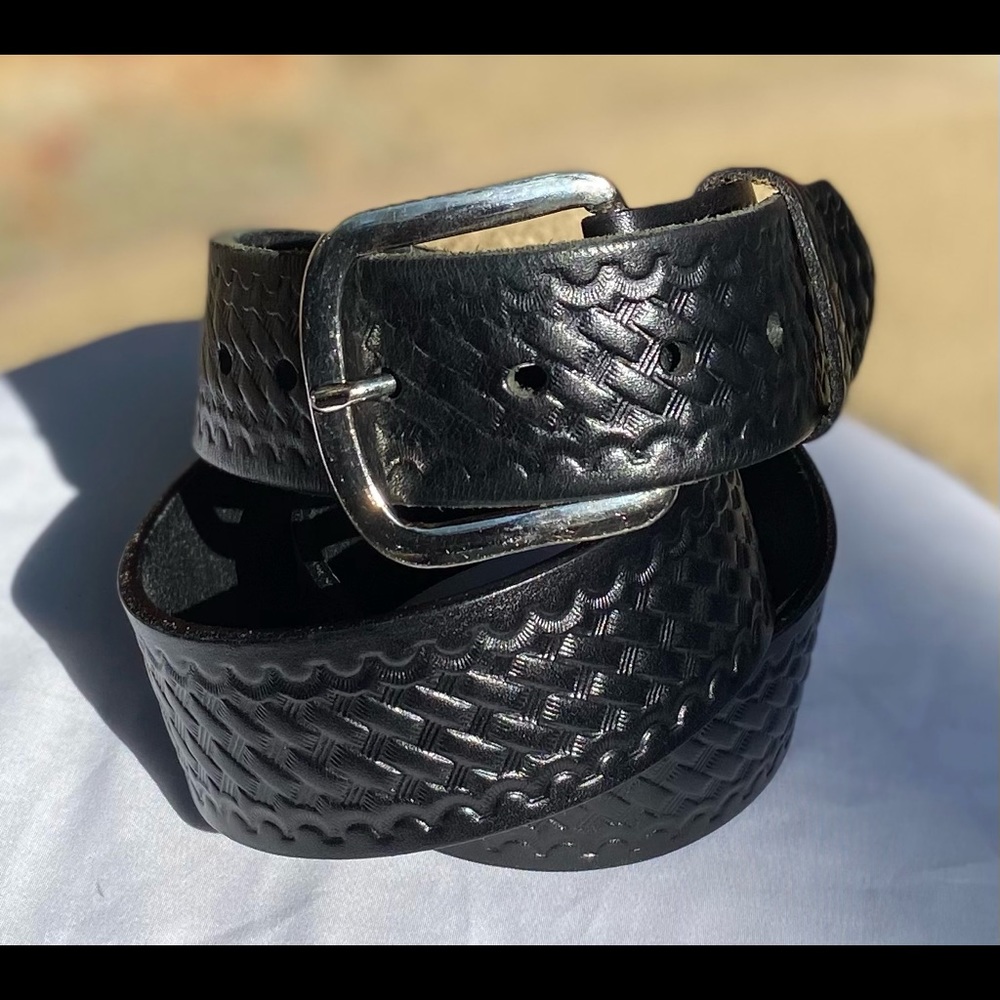 VTG Boston Leather 🇺🇸 Made Belt, Sz 42